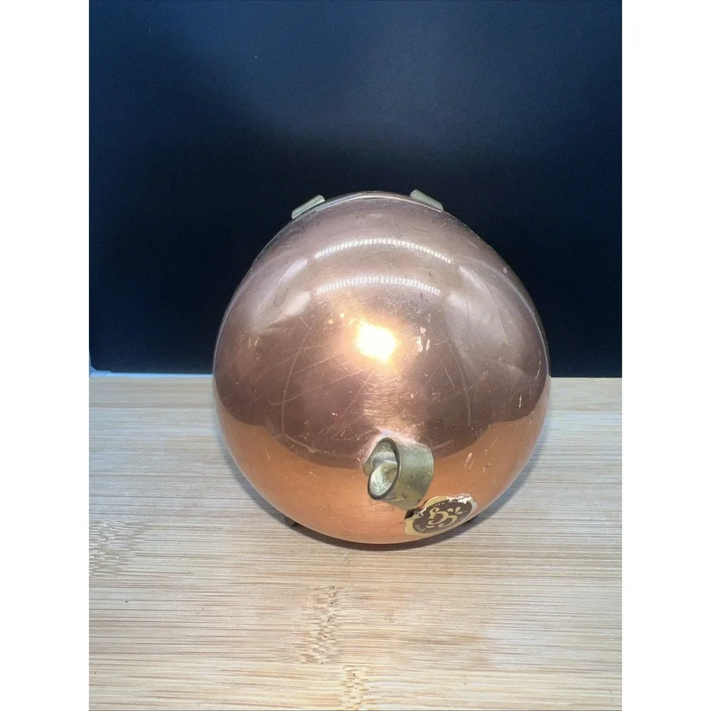 Vintage 1970s Coppercraft Guild Piggy Bank - Copper Brass Feet Pig Coin Bank 5